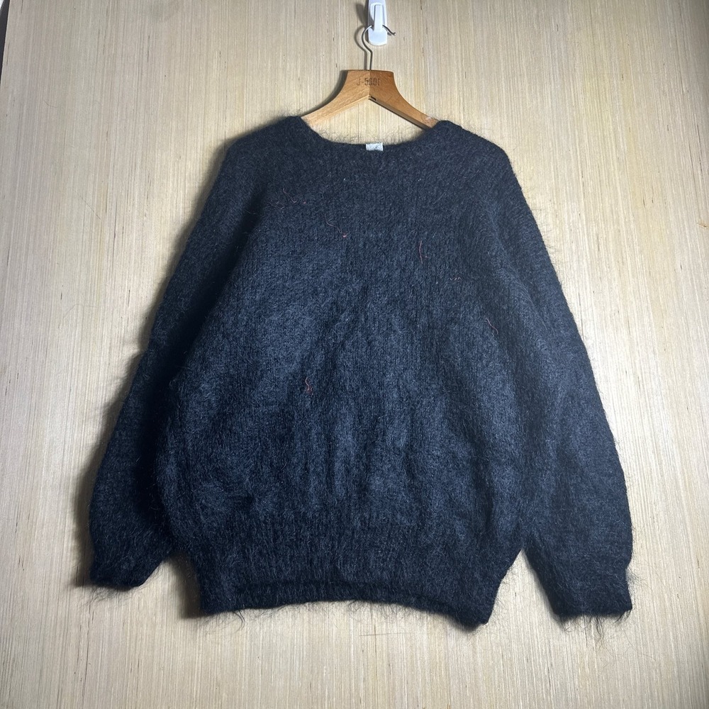 Vintage Turkey Wool Pullover Sweater Mens Extra Large Black Long Sleeve 90s